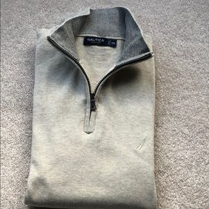 Nautica 1/4 Zip Up Oatmeal Sweater Mens Size XXL